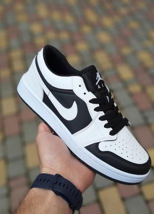 👟 кросівки  nike air jordan 1 low низькі білі з чорним / наложка bs👟8 фото