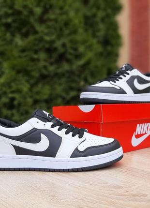 👟 кросівки  nike air jordan 1 low низькі білі з чорним / наложка bs👟2 фото