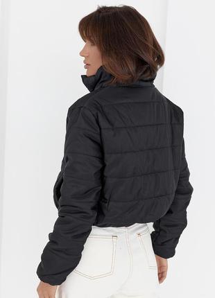 Демисезонная куртка женская на молнии - черный цвет, 40р (есть размеры)2 фото