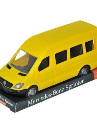 Автомобіль mercedes-benz sprinter, пасажирський, жовтий, на планш. 12*28*10см, tm wader