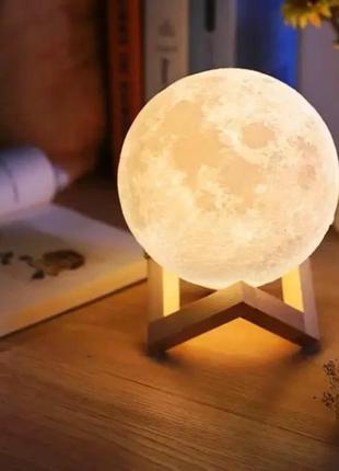 Настольный неоновый 3d ночник-луна moon light  14см art-0163