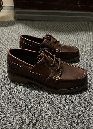 Blue harbour marks & spencer m&s туфлі, топсайдери, мокасини шкіряні взуття boat shoes коричневі3 фото