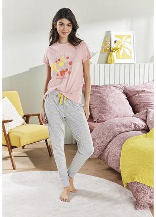 Пижамные брюки хлопковые с вискозой для женщины esmara lidl 409988 l серый2 фото