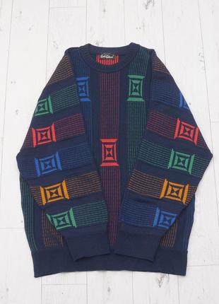 Vintage carlo colucci coogi style вінтажна в'язана кофта р. 52