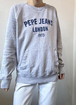 Сірий світшот бавовна толстовка сіра худі з надписом коттон світшот оверсайз світшот фліс худі