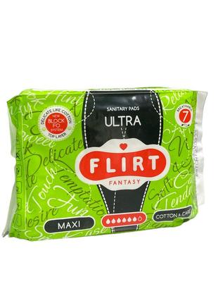 Fantasy flirt гігієнічні прокладки ultra cotton&care 6 крапель 10 шт 280 мм 65598