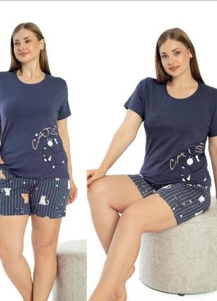 Женские комплекты футболка и шорты большие размеры