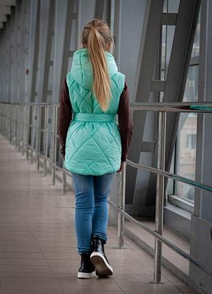 Демісезонна жилетка для дівчинки від 10 років/ класичний підлітковий жилет безрукавка...