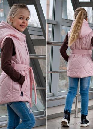 Демісезонна жилетка для дівчинки від 10 років/ класичний підлітковий жилет безрукавка...