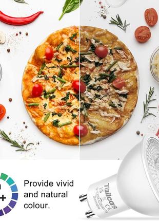 Світлодіодні лампи tailcas gu10, біла тепла лампочка 3000k з регульованою яскравістю.