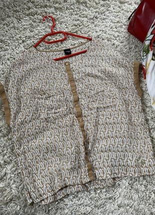 Легкая красивая льняная блуза в принт ,maddison,p40-425 фото