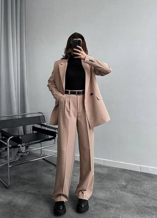 Классический костюм женский пиджак и брюки9 фото