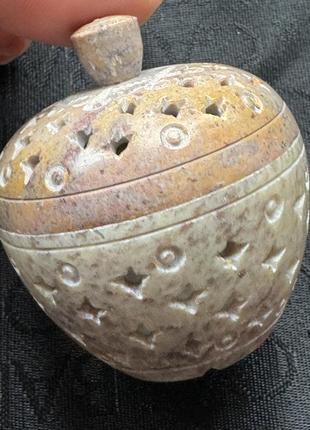 Міні шкатулка з натурального каменю, різьблена, непал