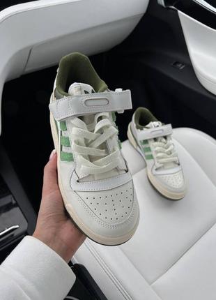 Кросівки adidas forum white green2 фото