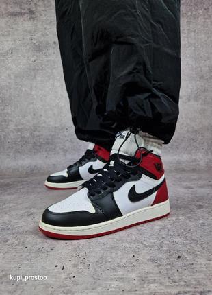 Оригінальні шкіряні кросівки nike air jordan 1 retro high