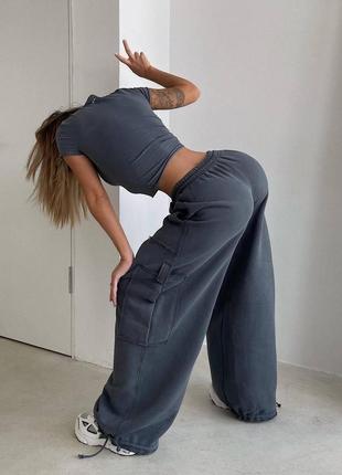 Жіночі штани карго з петлі 42-468 фото