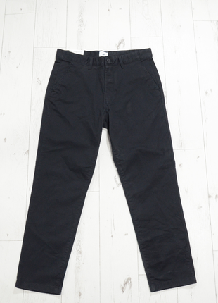 Чорні базові штани чіно від h&m нові р. 32/30 укорочені slim fit