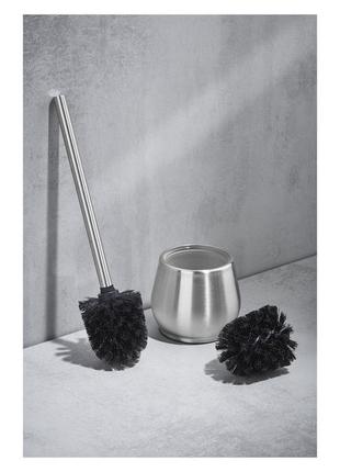 Ершик для унитаза из нержавеющей стали серый livarno home