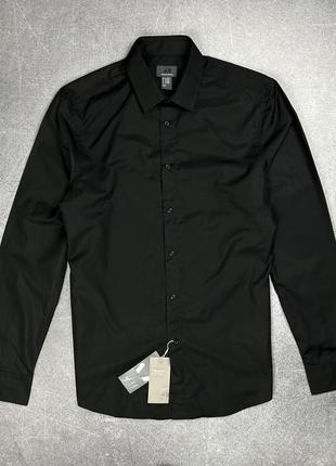 H&m hm premium cotton сорочка чоловіча чорна