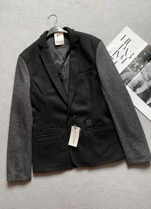 Шерстяной жакет куртка премиум класса anerkjendt, пиджак, черный с серым, кежуал,10 фото