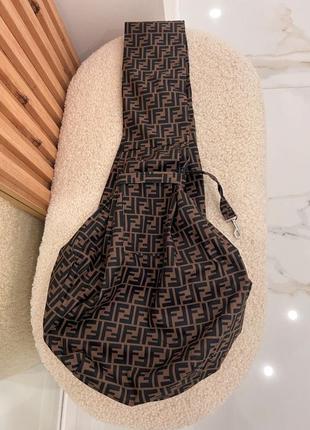 Брендовый слинг-сумка для переноски собак и котов, кенгуру через плечо fendi, коричневая1 фото