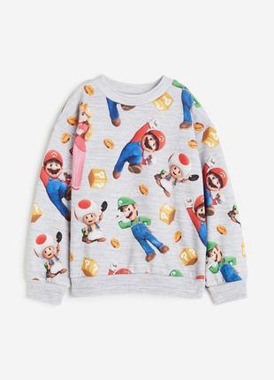 2-4/8-10 р h&m нова фірмова толстовка світшот пайта хлопчику super mario2 фото