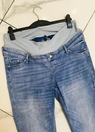 Голубые выбеленные джинсы для беременных h&m mama2 фото