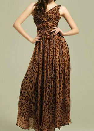 💛💛💛красивое женское леопардовое шифоновое плиссированное платье, сарафан xiao ji💛💛💛