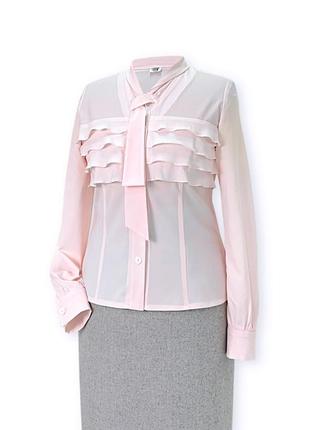 Пудрово – рожева нарядна романтична блуза з віскозою
