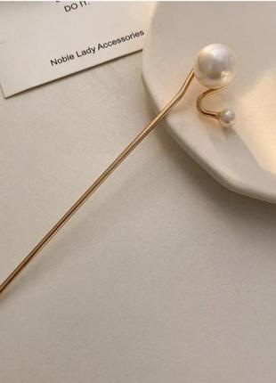Стильна китайська паличка для волосся з перлинами2 фото