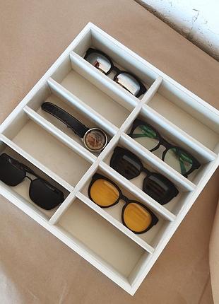 Вітрина біла wooden organizer для окулярів