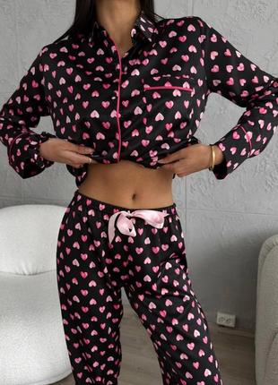 Сатиновая пижама для женщин в стиле victoria's secret  красивая пижама с рубашкой из шелка