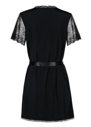 Miamor robe obsessive чорний халатик з коротким рукавом4 фото