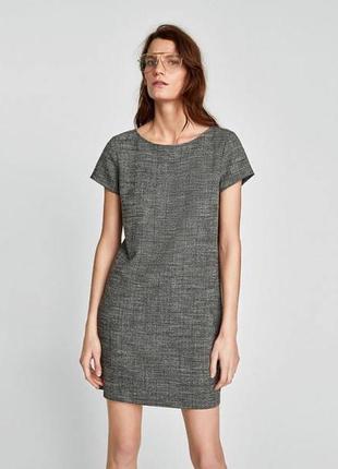 Платье в деловом стиле в клетку zara woman