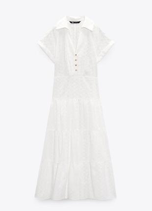 Біла вишита сукня zara s3 фото