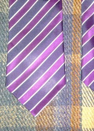 Шелковый галстук hugo boss, италия, классическая полоска диагональ3 фото