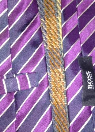 Шелковый галстук hugo boss, италия, классическая полоска диагональ5 фото
