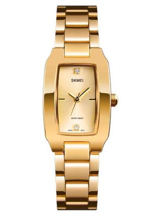 Жіночий класичний наручний годинник skmei 1400 gd колір золото3 фото