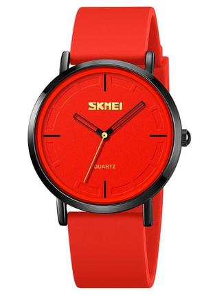 Женские наручные часы skmei 2050 red с силиконовым ремешком4 фото