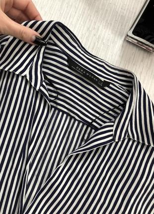 Zara  рубашка в полоску м- размер3 фото