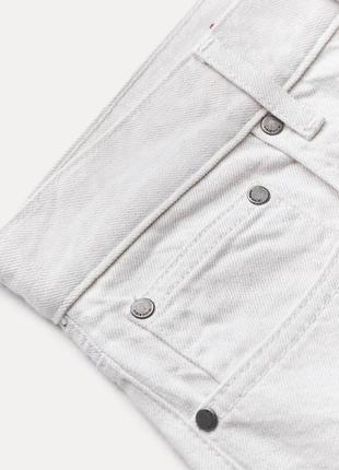 Новые белые прямые джинсы zara с высокой посадкой5 фото