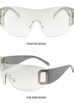 Спортивні дзеркальні окуляри колір трендові жіночі чоловічі сонцезахисні стильні 2023 велоспорту y2k4 фото