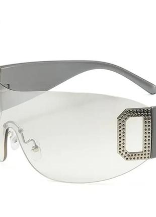 Спортивные очки цвет трендовые женские мужские солнцезащитные стильные  y2k prada versace yvl7 фото