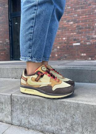 Кроссовки женские nike air max 1 travis scott cactus jack baroque brown