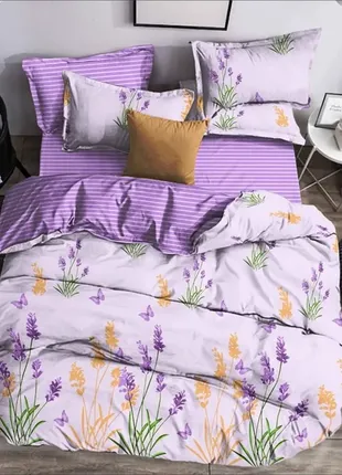 Комплект постельного белья "лаванда", фиолетовый, набор комбинированный, 100% хлопок1 фото