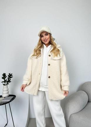 Женская теди рубашка мех oversize (42-48)