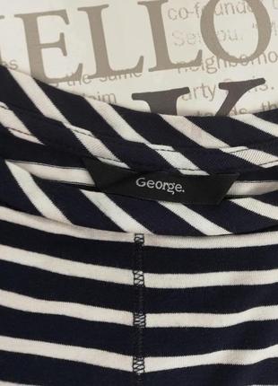 Брендовий стильна довга смугаста футболка з вузлом спереду george6 фото