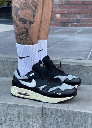 Кроссовки мужские nike air max 1 x patta black