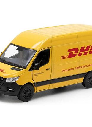 Металлическая машинка mercedes-benz sprinter dhl edition1 фото