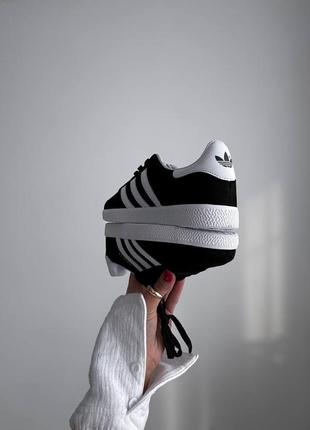 Кеди adidas gazelle  black white7 фото